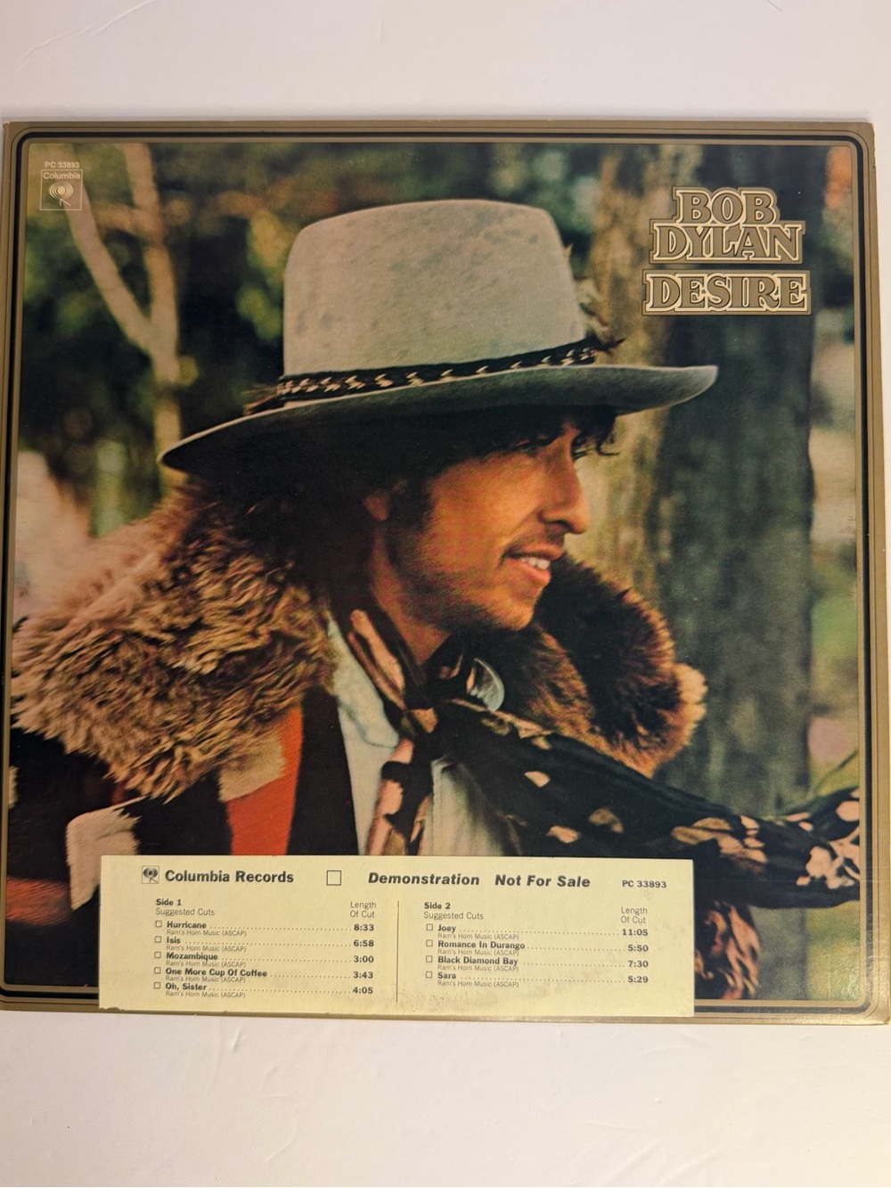 Bob Dylan Desire Vinyl Promotional Pressing